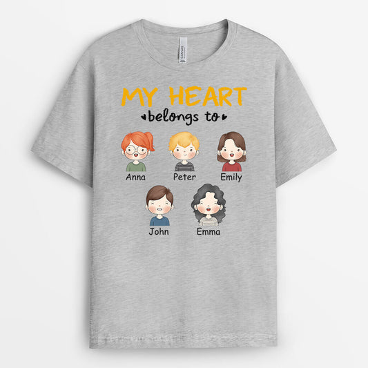 1505AUK1 personalised my heart belongs to t shirt