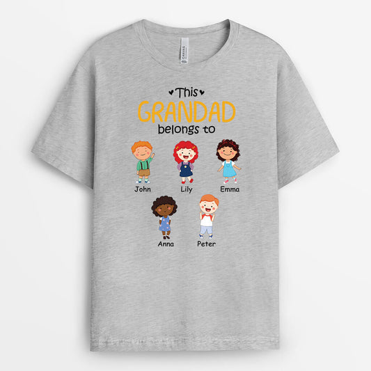 1507AUK2 personalised this grandad belongs to t shirt