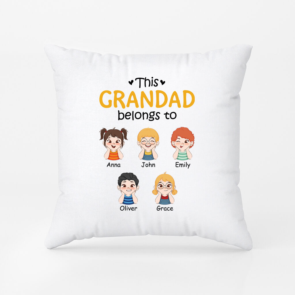 1517PUK1 personalised this grandad belongs to pillow