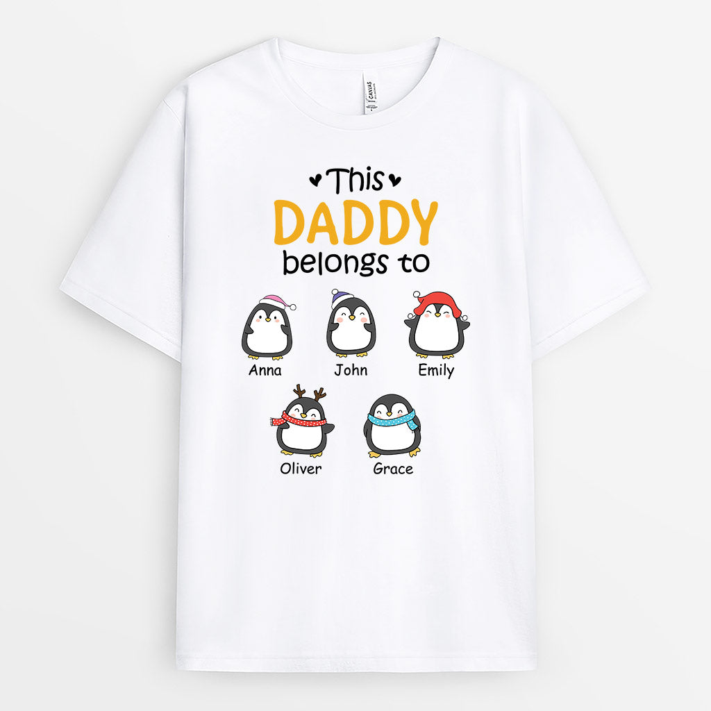 Personalised This Best Daddy/Grandpa Belongs To Penguin T-Shirt