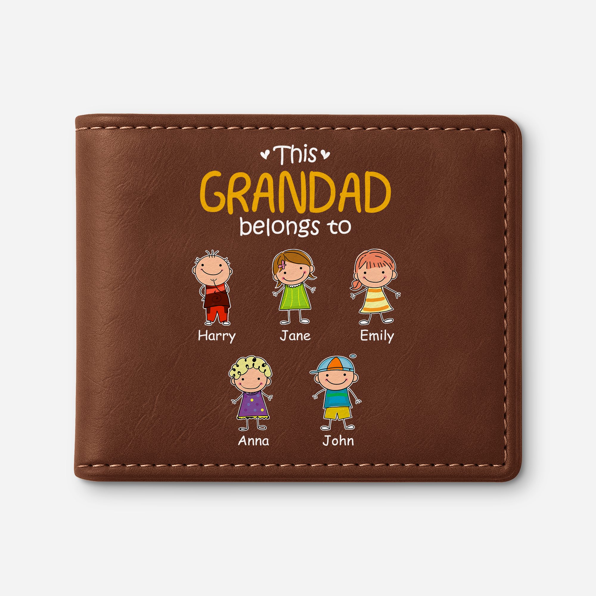 1551JUK1 personalized leather wallet grandpa gifts this grandpa belongs to 1551JKN5B