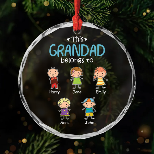 1551OUK1 personalized grandpa gifts this grandpa belongs to glass ornament 1551O3Z5A