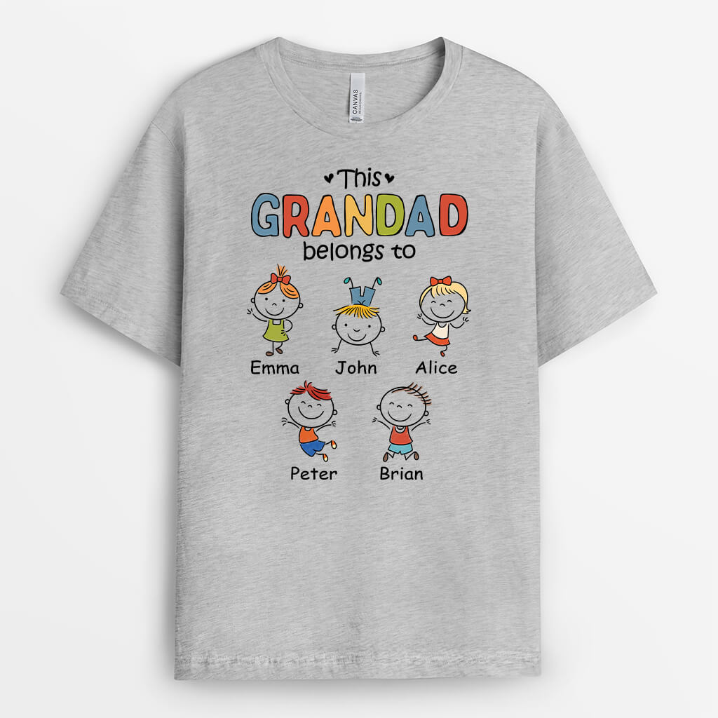 1604AUK1 personalised this grandpa belongs to t shirt