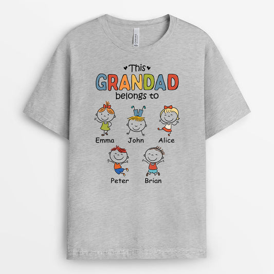 1604AUK1 personalised this grandpa belongs to t shirt