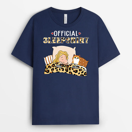 1622AUK2 personalised official sleepshirt with cat t shirt