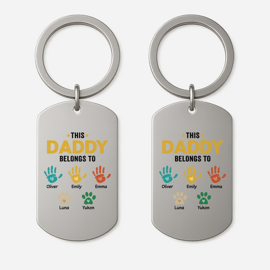 1628JUS1 personalized metal keychains this daddy belongs to gifts 1628JKQ5B