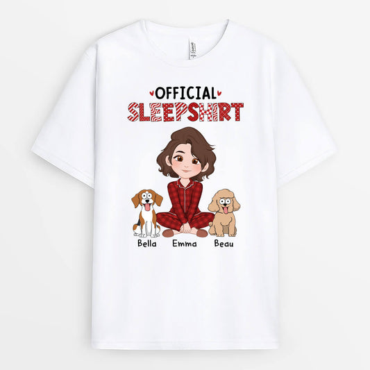 1633AUK1 personalised official sleepshrit mum and dog t shirt