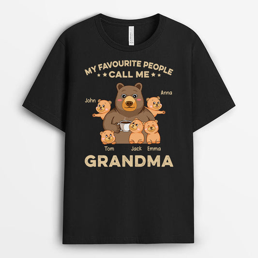 1639AUK1 personalised my favorite people call me grandma t shirt