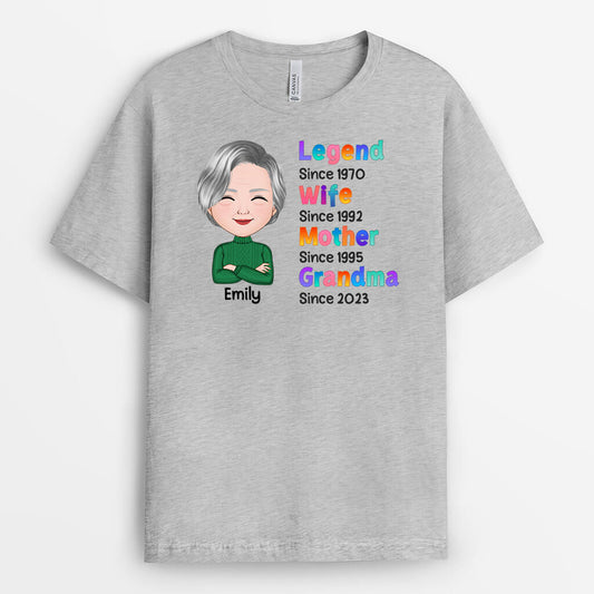 1645AUK2 personalised legend wife mum grandma t shirt
