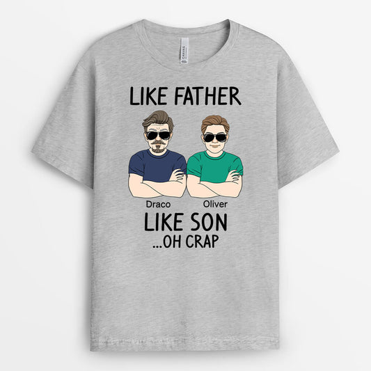 1661AUK2 personalised like father like daughter t shirt