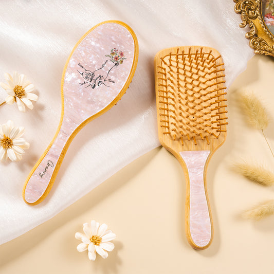 1672AUK2 personalised hand holding uv printed acetate hairbrush for mumgranny 1672aq6p5a