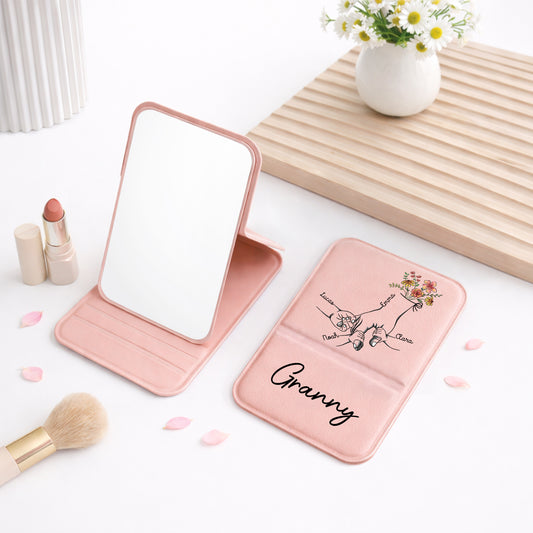 1672AUK2 personalised holding mums hand compact mirror for mumgrandma 1672aj6p5a