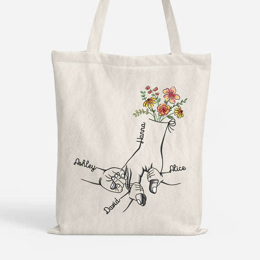 1672BUK1 personalised holding mums hand tote bag for mumgranny 1672b6p5a