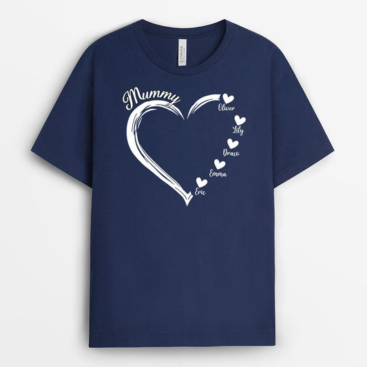 1686AUK2 personalised best grandma with heart t shirt