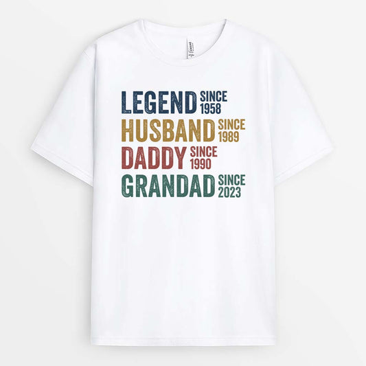 1732AUK1 personalised best legend husband dad and papa since t shirt