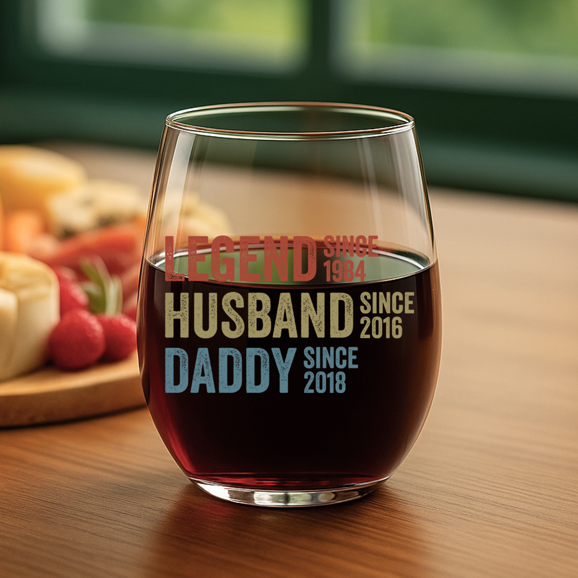 1732IUS2 personalized grandpa gifts legend since stemless wine glass 1732I