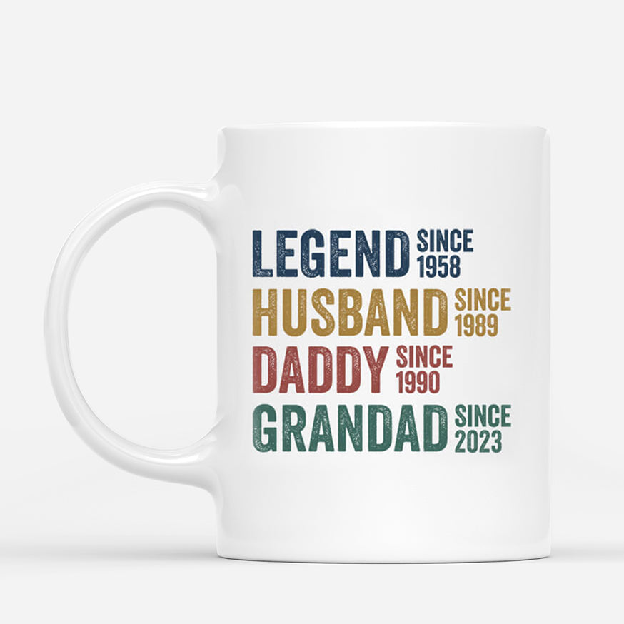 1732MUK1 personalised legend husband daddy and papa since white mug_ed3554b2 3ca3 4c06 b534 b41e9c8d78f2