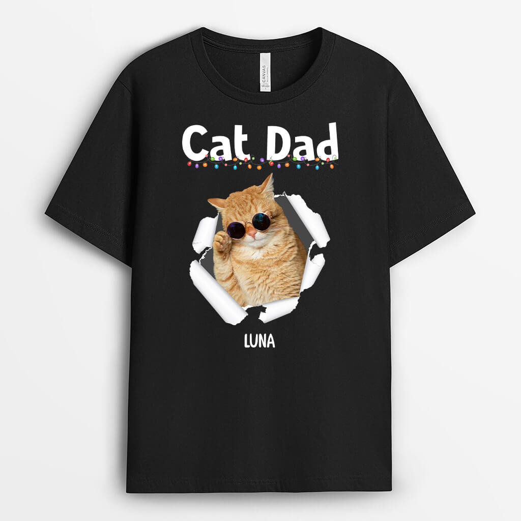 Proud cat dad t shirt best sale