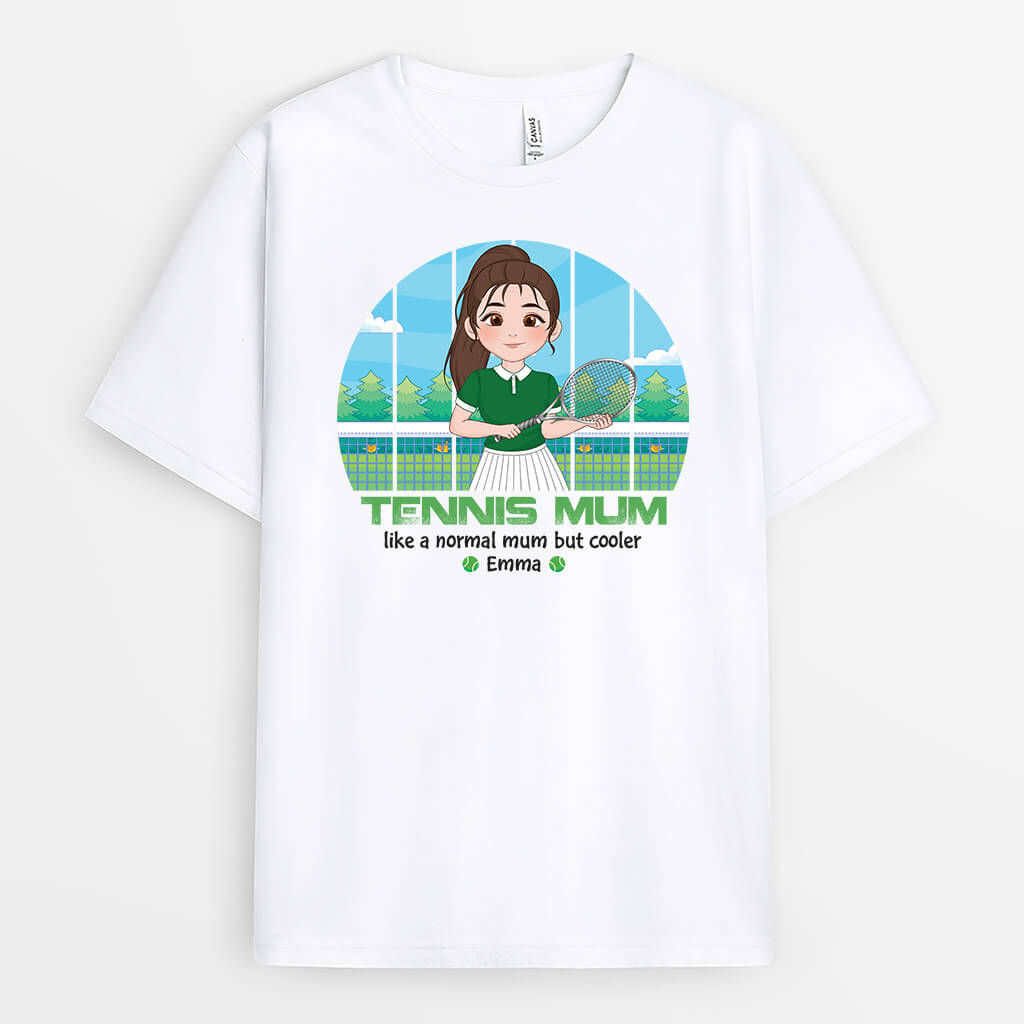 1848AUK1 personalised tennis mum t shirt
