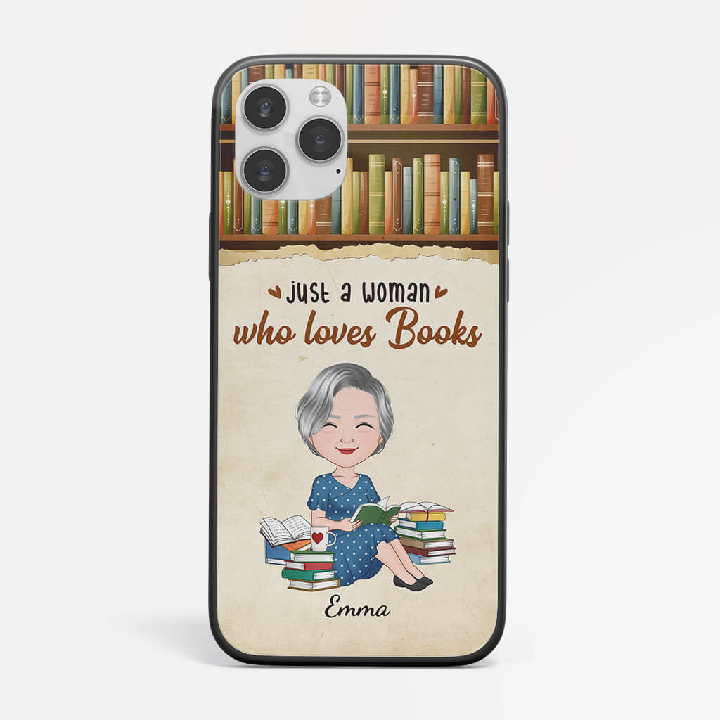 Personalised A Woman Who Loves Books Phone Case