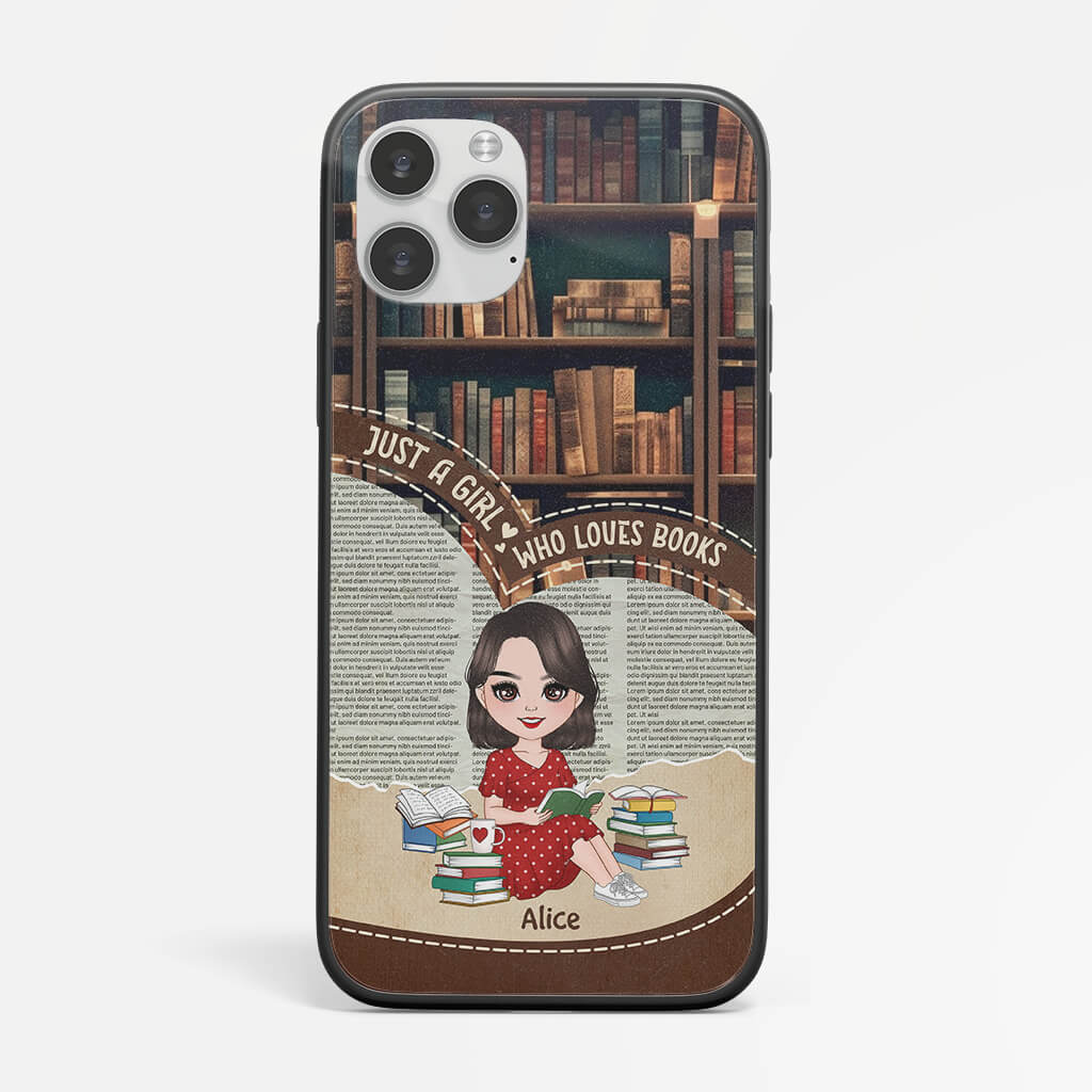 Personalised Just A Woman, Who Loves Books Phone Case