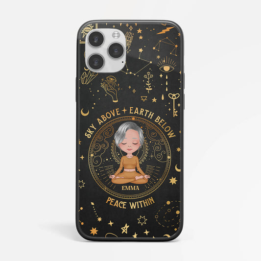 1909FUK2 personalised sky above earth below peace within phone case