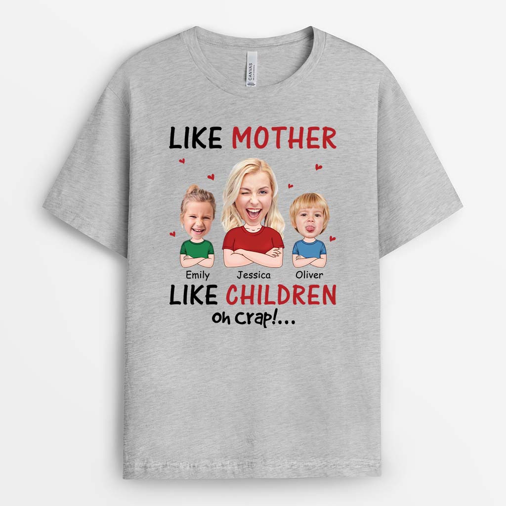 1917AUK1 personalised like mother like children oh crap t shirt