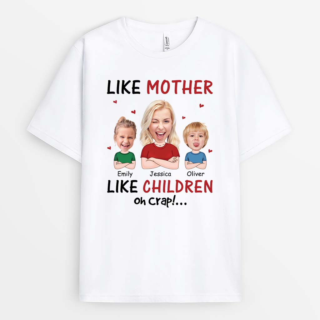 1917AUK2 personalised like mother like children oh crap t shirt
