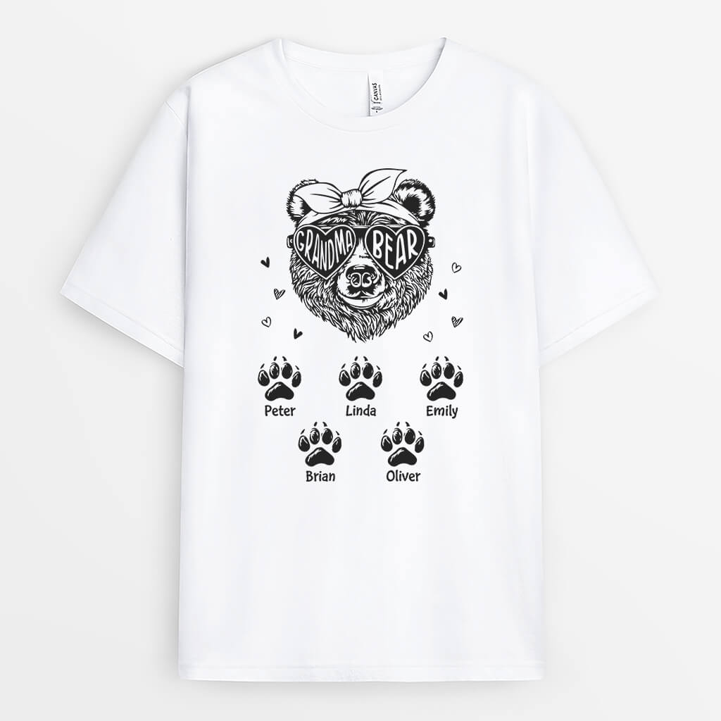 1922AUK2 personalised mum bear t shirt