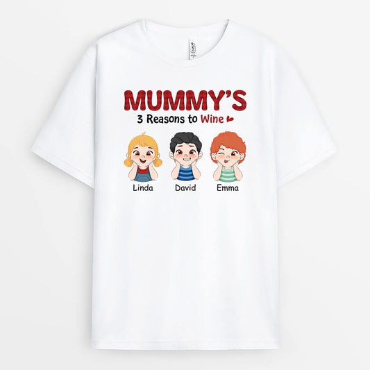 1937AUK1 personalised mums reasons to wine t shirt