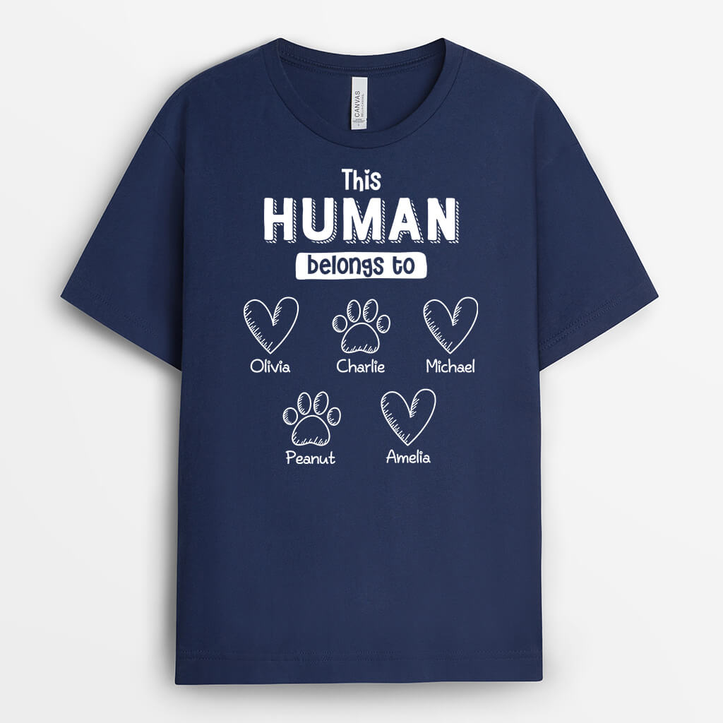 1944AUK2 personalised best this human belongs to t shirt