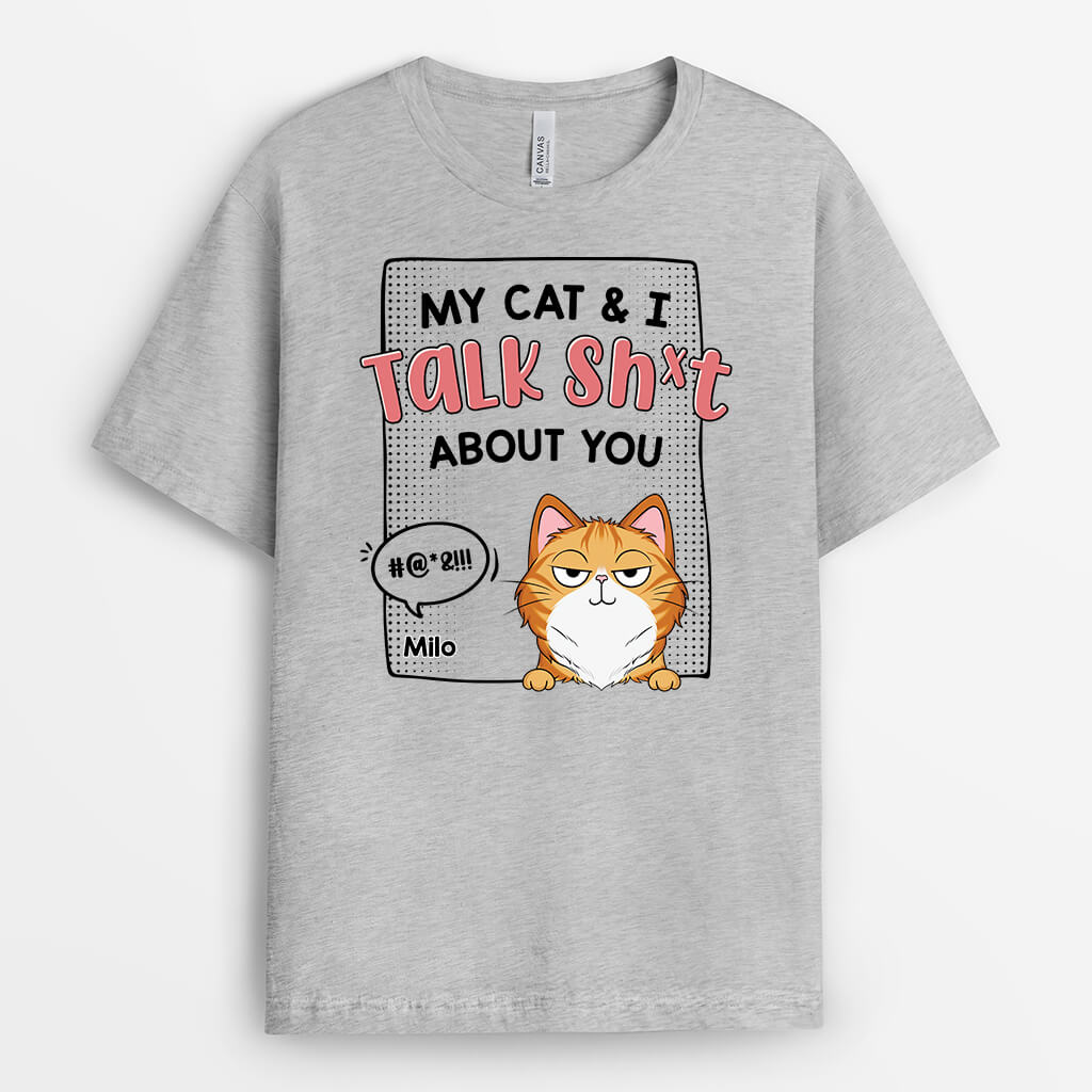 1961AUK1 personalised my cat i talk sht about you t shirt