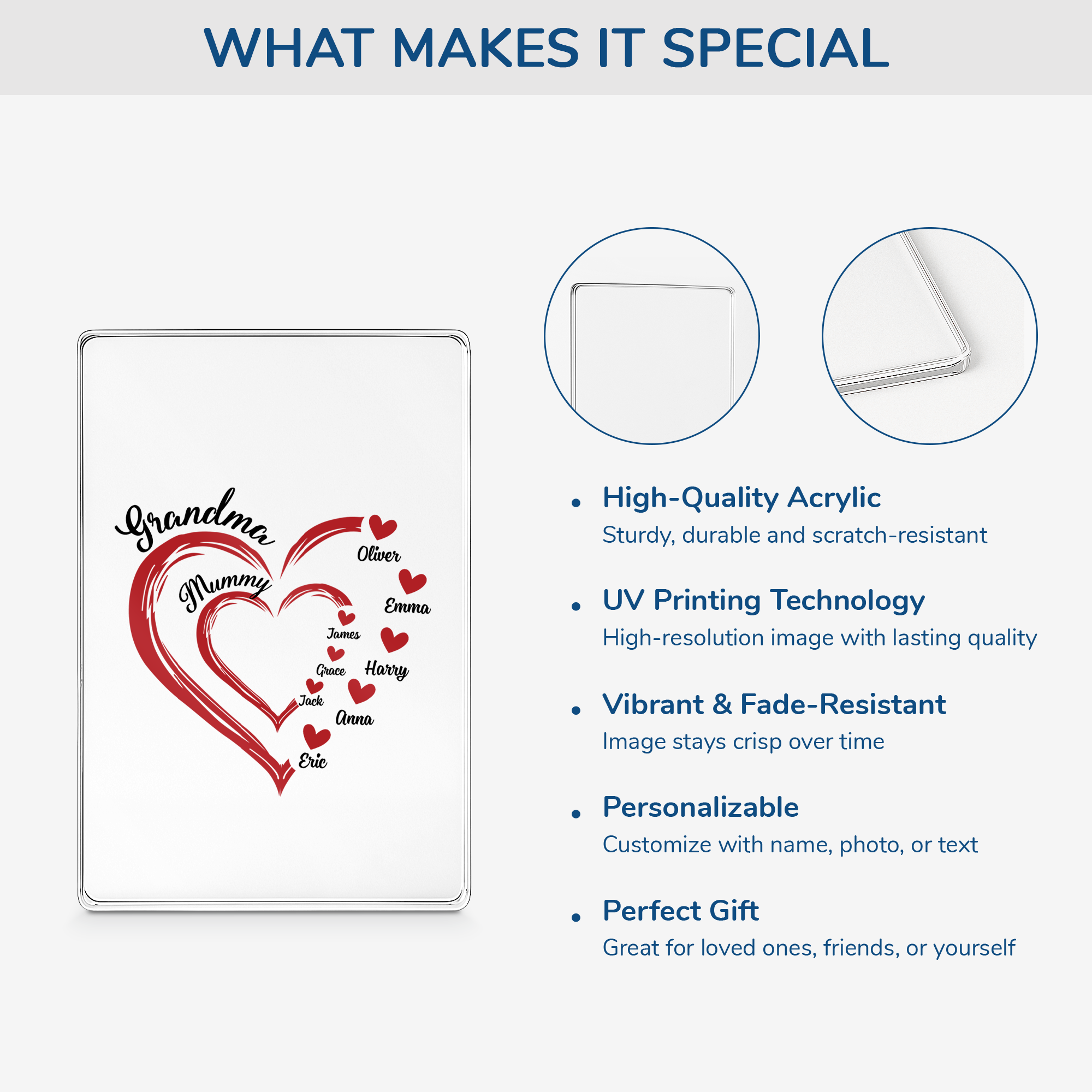 1969RUK4 personalized gifts for grandma rectangle acrylic plaques 1969R