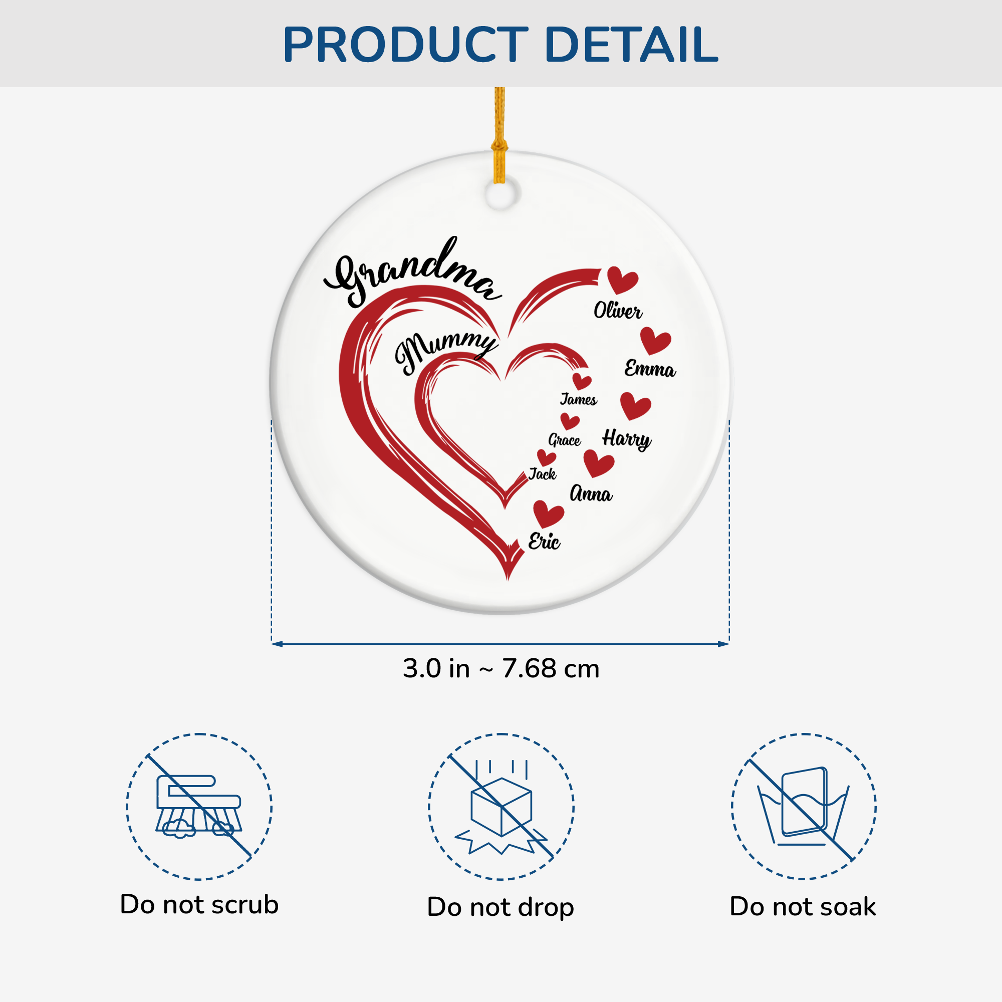 1969UK3 personalized ceramic ornaments unique gifts for grandma 1969