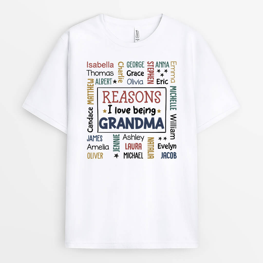 1983AUK1 personalised reasons i love being grandfather grandmother t shirt