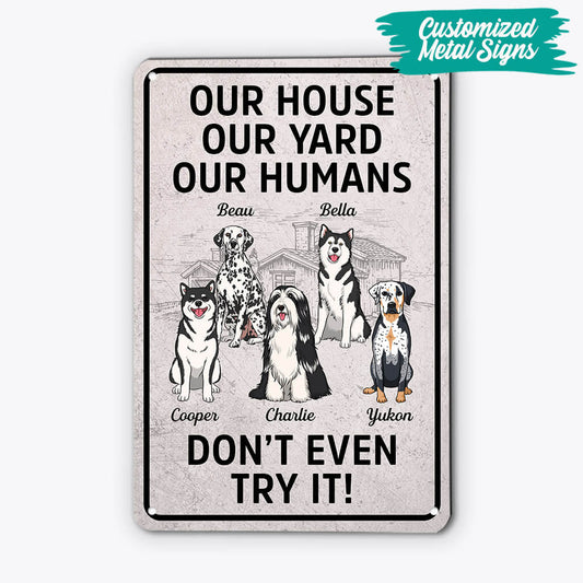 1990EUK1 personalised dont even try it dog version mental sign