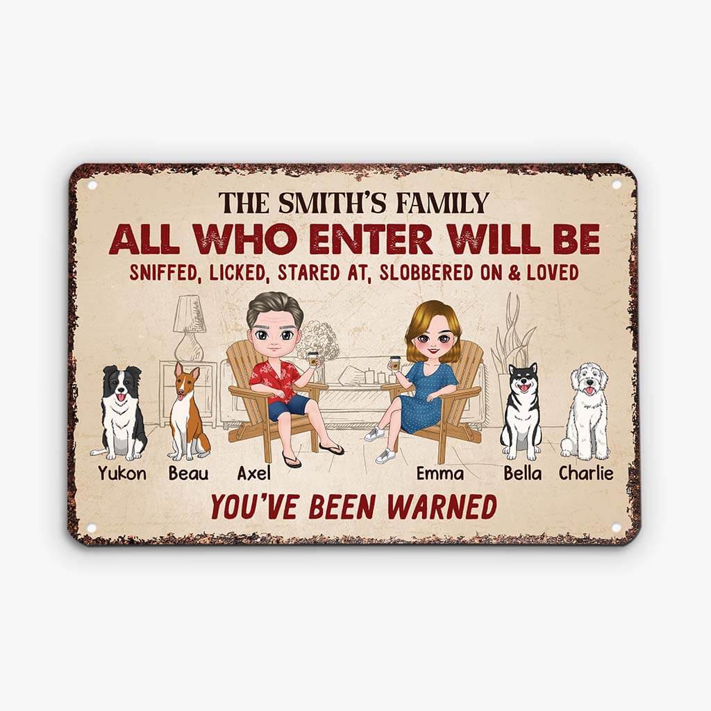 1991EUK1 personalised youve been warned with dogs mental sign