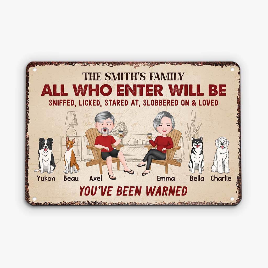 1991EUK2 personalised youve been warned with dogs mental sign