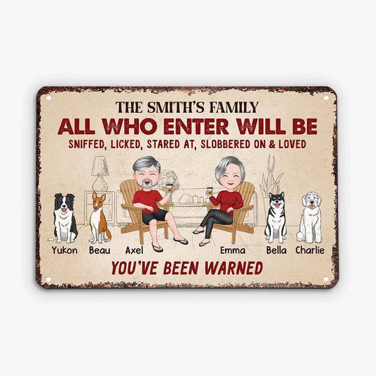 1991EUK2 personalised youve been warned with dogs mental sign