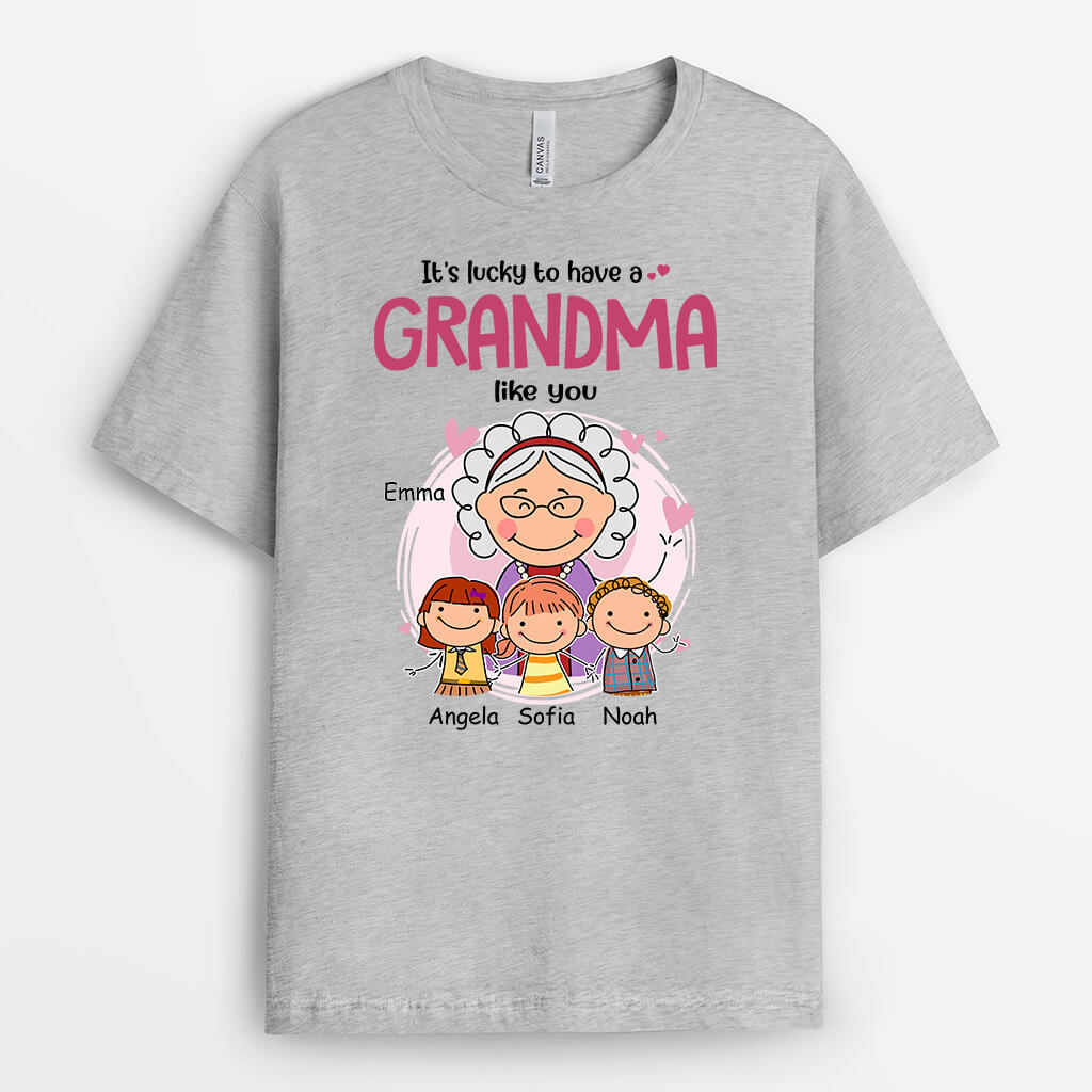 2001AUK1 personalised its lucky to have a grandfather like you t shirt