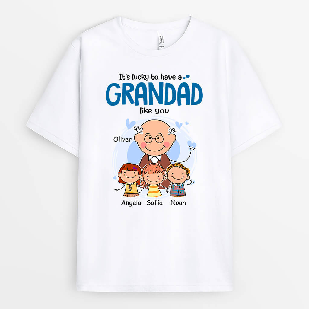 2001AUK1 personalised its lucky to have a grandfather like you t shirt_2