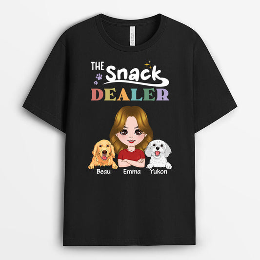 2010AUK1 personalised dogs the snack dealer t shirt