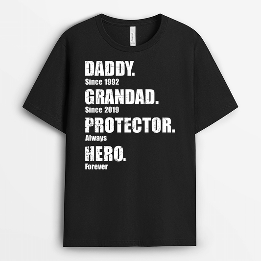 2011AUK2 personalised husband daddy protector hero since t shirt