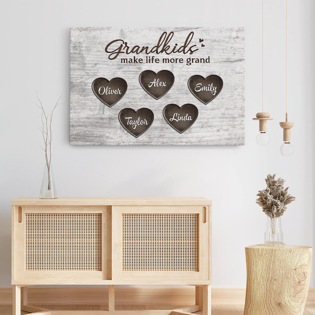 2017CUK3 personalised grandkids make life wonderful canvas