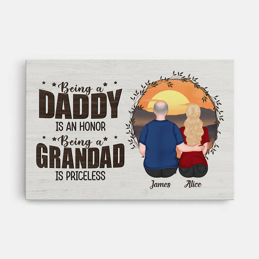 2028CUK1 personalised being a daddy is an honor being a grandpa is priceless canvas_23eb43d3 2c97 4ace b117 2878573d6428