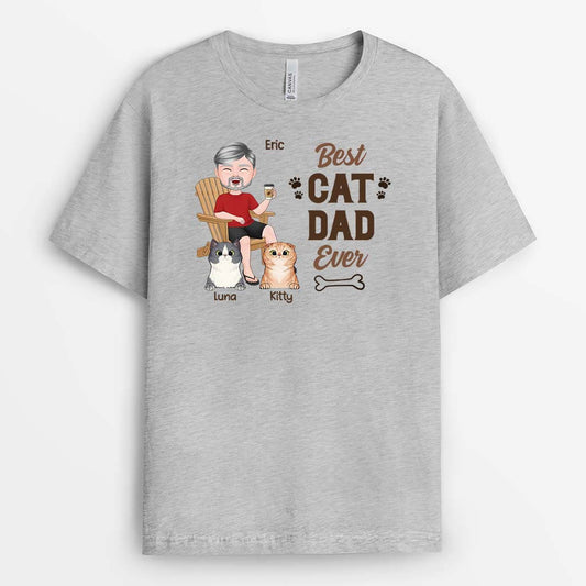 2050AUK2 personalised best cat mummy daddy ever t shirt