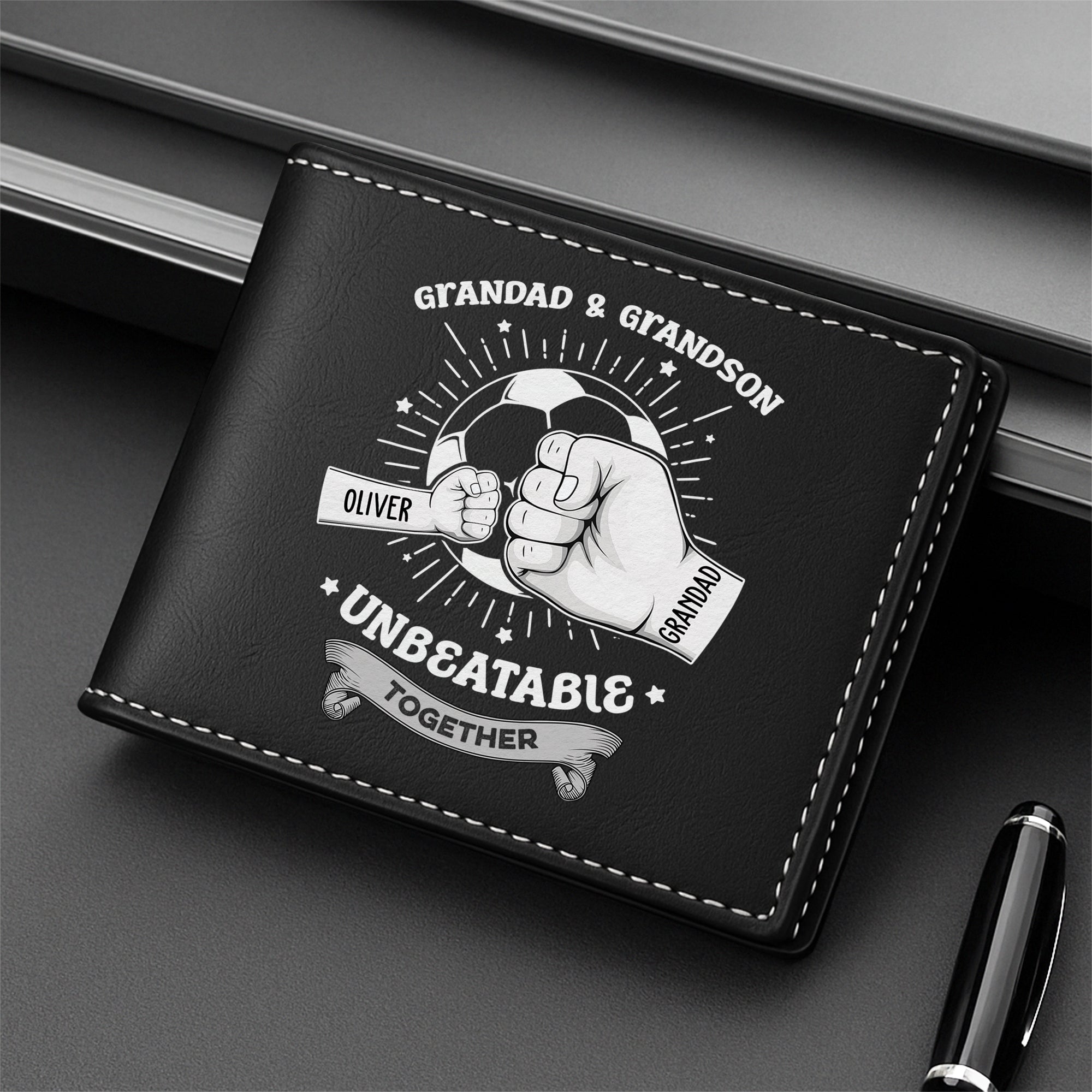 2057JUK2 personalised dad son unbeatable soccer wallet 2057J5I7B