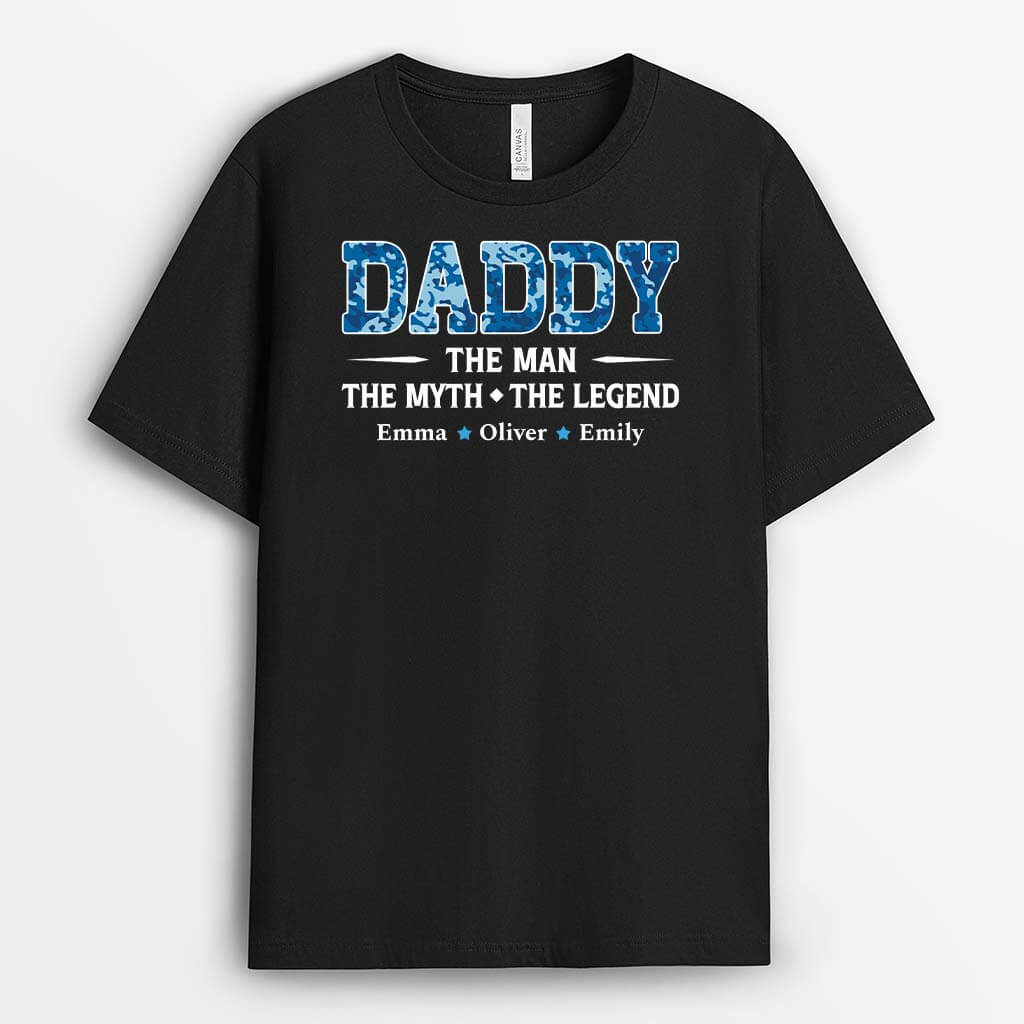2091AUK1 personalised papa the man the myth the legend t shirt