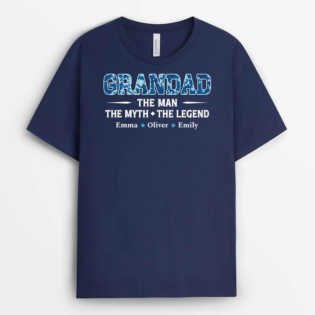 2091AUK2 personalised papa the man the myth the legend t shirt