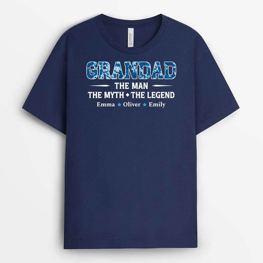 2091AUK2 personalised papa the man the myth the legend t shirt